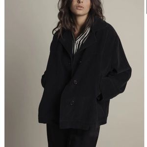 Charlie Joe Black Lexus Ribbed Corduroy Chore Jacket 100% Cotton Boxy M